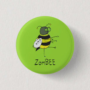 Knappen ZomBEE Zombie Bee Halloween Knapp