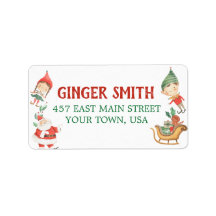 Knappens juladress - etikett