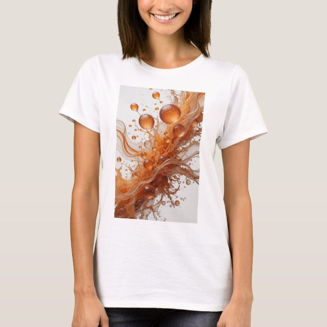 Knapper orange ABSTRAKT KONST Design T Shirt (Framsida)