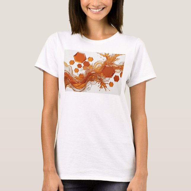 Knapper orange ABSTRAKT KONST Design v2 T Shirt (Framsida)