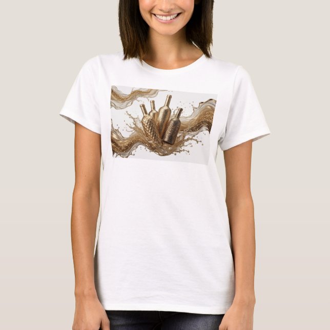 Knapper orange ABSTRAKT KONST Modeutskrift T Shirt (Framsida)