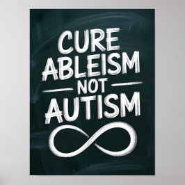 Knäppism, inte autism | Chalkboard Stil-citat Poster