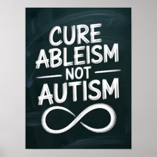 Knäppism, inte autism Chalkboard Stil-citat Poster