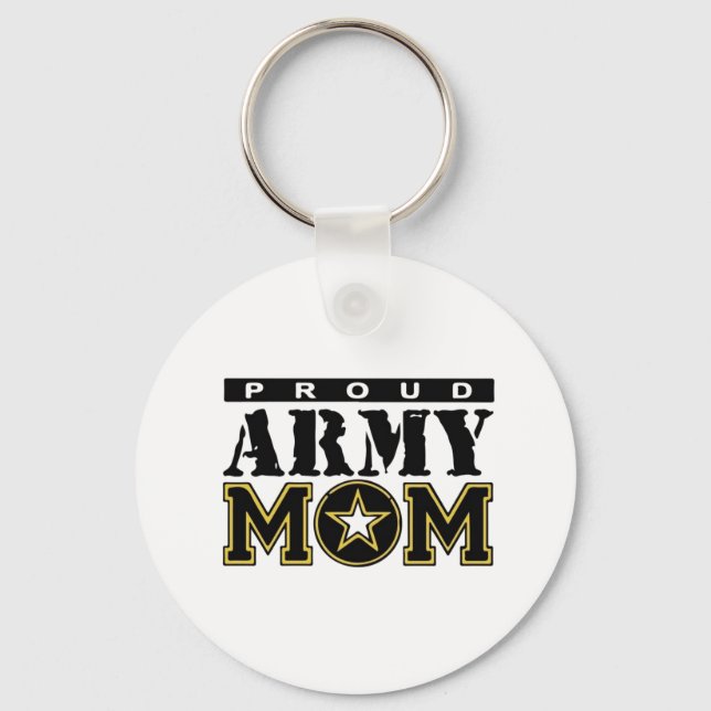 Knappkedja för Proud Army Mamma Nyckelring (Framsida)