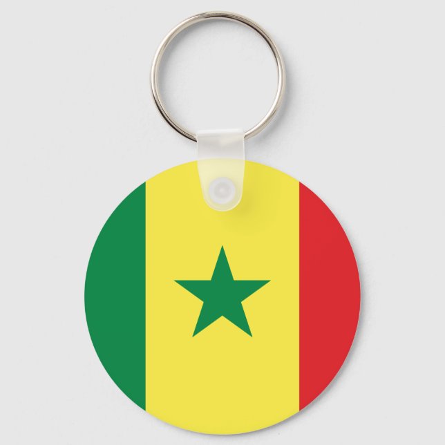 Knappkedja för Senegal Flagga Nyckelring (Framsida)