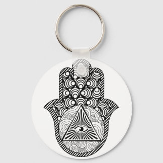 Knappkedjan Evil Öga Protection Hamsa Button Keych Nyckelring