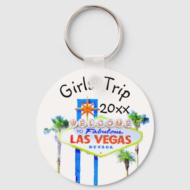 Knappkedjan Las Vegas Girls NIght Out Resa Nyckelring (Framsida)