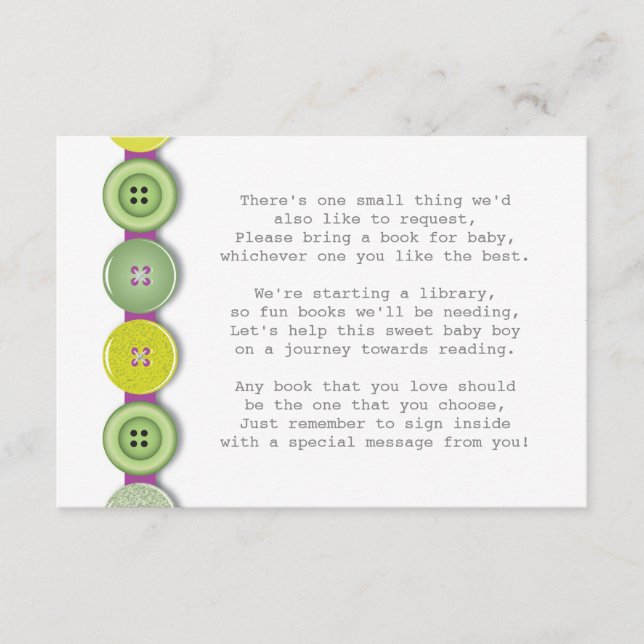 Knappknapp - babyvisningsprogram för inmatningskor tilläggskort (Framsida)