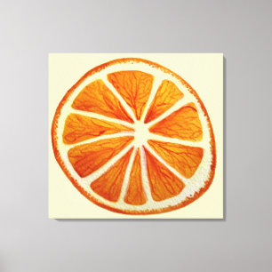 Knappkonst för färgssegment i juicy orange canvastryck