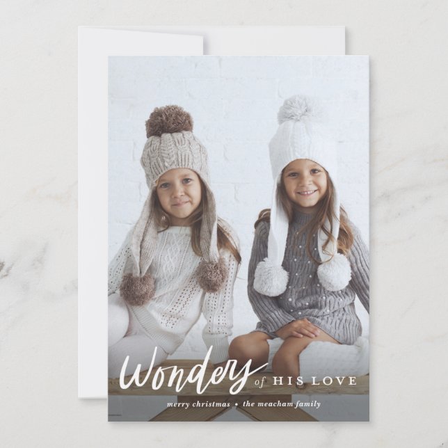 Knappkort för julfoto i kärlek julkort (Framsida)