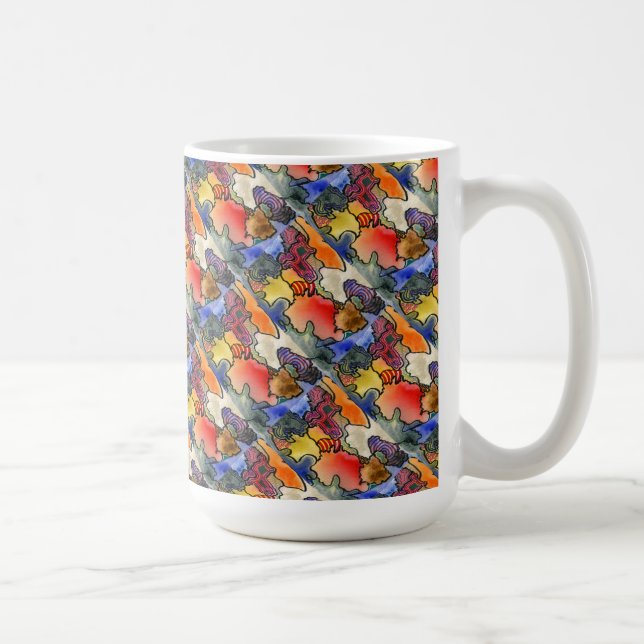 "Knäppor och titel-tiled" Abstract Design Mugg (Höger)