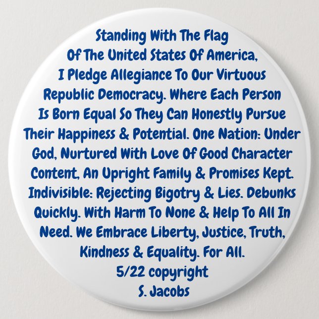 Knapppåminnelse om att leva våra Helig-värden Knapp (Framsida)