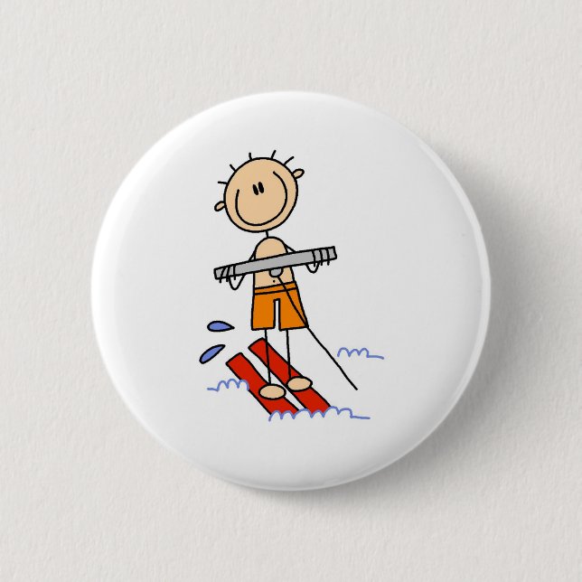 Knappsats för vattenåkning med stickfigur knapp (Framsida)
