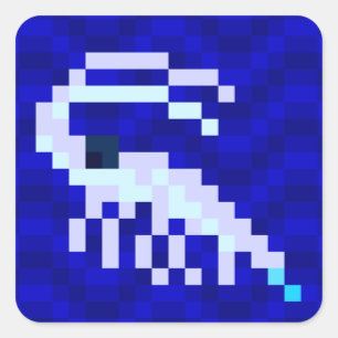Knappskiss - pixelteckningsdekal lakan fyrkantigt klistermärke