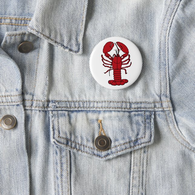 Knappstift för Cute Lobster Nautical Knapp (In Situ)
