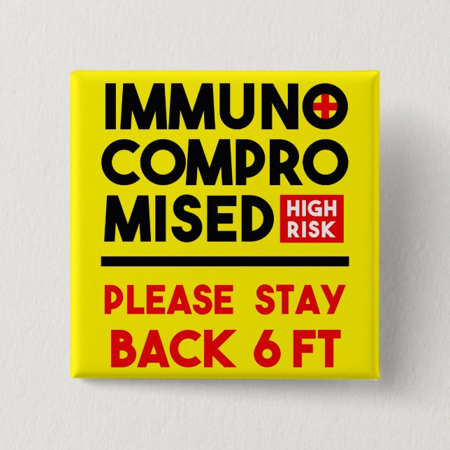 Knappstift för högriskmedvetenhet med nedsatt immu knapp (Framsida)