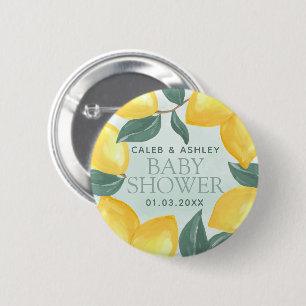 Knappstift för Lemon Greenery Baby Shower Knapp