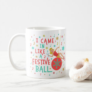 Knappt jul Retro Woman på Festive Julafton Boll Kaffemugg