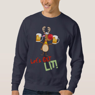 Knappt jul T för BEER Älskare - Hämta LIT Rudolph Långärmad Tröja