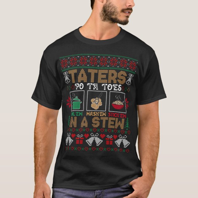 Knappt julklappar Potatis Ugly jul T Shirt (Framsida)