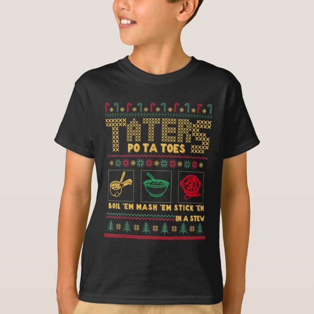Knappt julklappar Potatis Ugly jul T Shirt (Framsida)