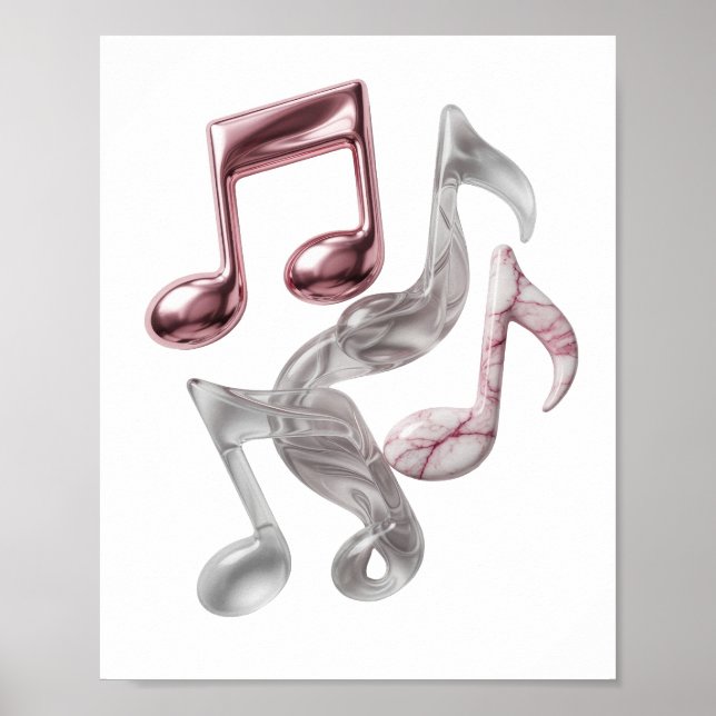 Knappt Silver MUSIKNOTER Tryck (Framsidan)