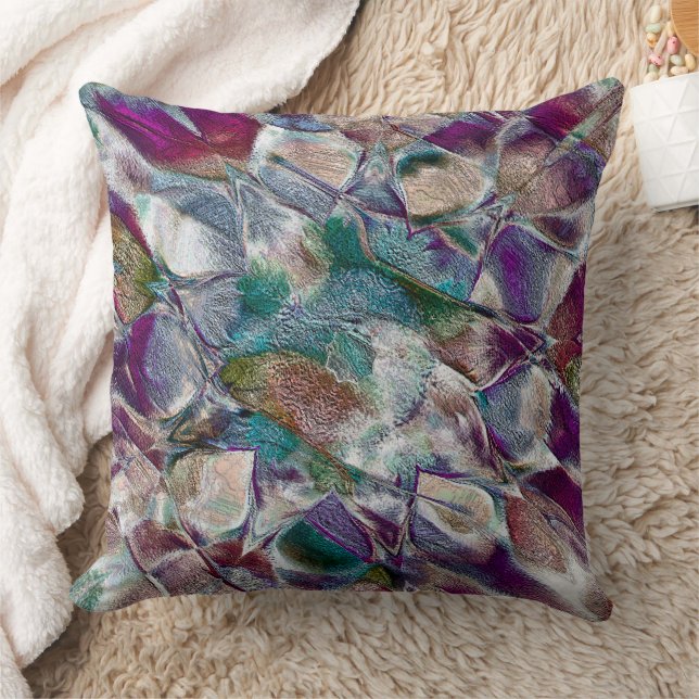 Knappt synlig blomma teckning i mycket porös stil kudde (Filt)