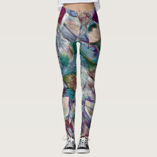 Knappt synlig blomma teckning i mycket porös stil leggings