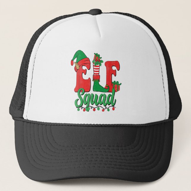 Knappt tomten Elf Squad jul-familjen matchande Pa Keps (Framsida)