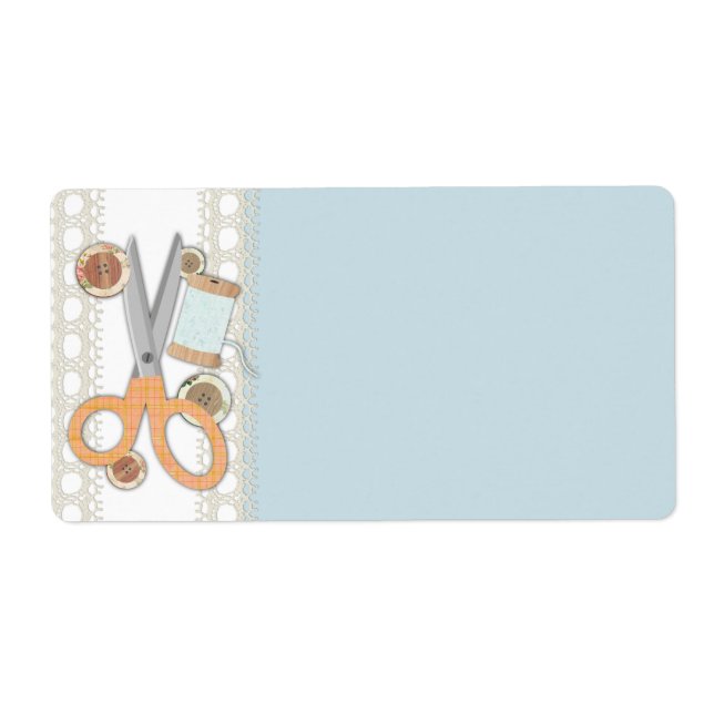 Knapptråd för sysaxar för anpassningsbar färg fraktsedel (Framsidan)