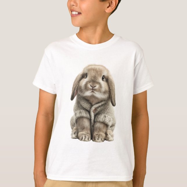 Knapptröja Lop Kanin Barn T Shirt (Framsida)