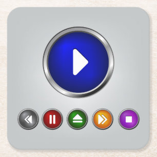 Knappuppsättning för coola MP3-spelare Underlägg Papper Kvadrat