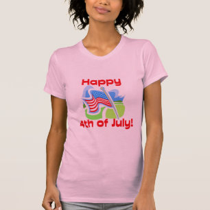 Knaprig lycklig 4th av Juli färger Tee