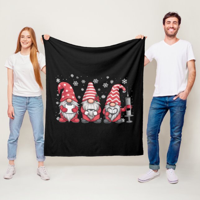 Knäshjul Gnomes Cute Julafton SCrub Fleecefilt (På plats)