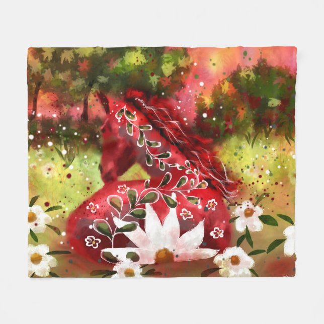 Knässköldpaddor i Fält Abstrakt Art i Daisy Fleecefilt (Framsidan (Horisontell))