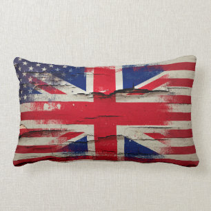 Knastra målar   den brittiska amerikanska flaggan lumbarkudde