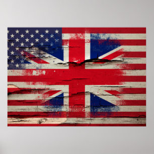Knastra målar den brittiska amerikanska flaggan poster