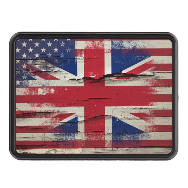 Knastra målar | den brittiska amerikanska flaggan skydd för dragkrok (Framsidan)