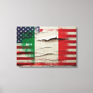Knastra målar den italienska amerikanska flagga canvastryck