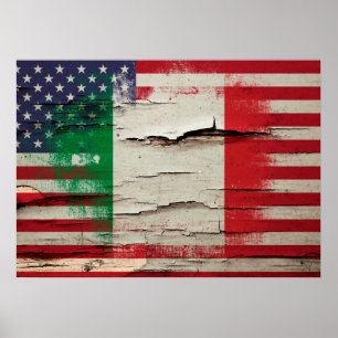 Knastra målar den italienska amerikanska flagga poster