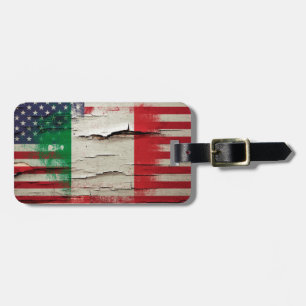 Knastra målar   den italienska amerikanska flaggan bagagebricka