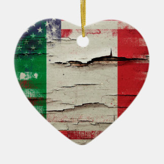 Knastra målar | den italienska amerikanska flaggan julgransprydnad keramik