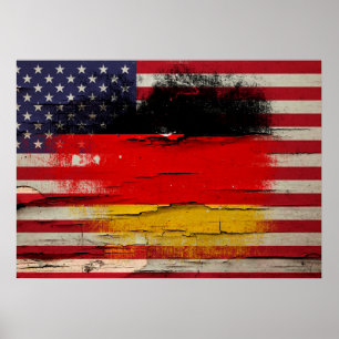 Knastra målar den tyska amerikanska flaggan poster