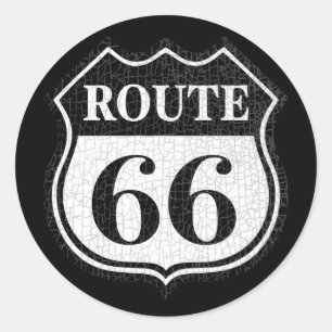 Knastrad Rte 66 Runt Klistermärke