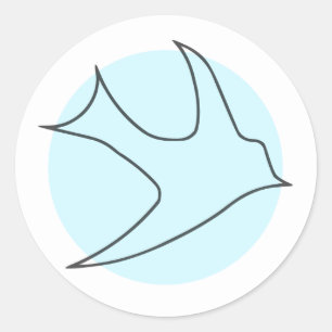 Knattingales Round Sticker (blå) Runt Klistermärke