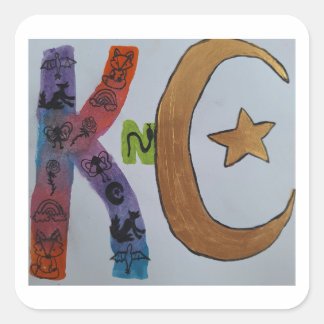 KnC-logotyp Fyrkantigt Klistermärke