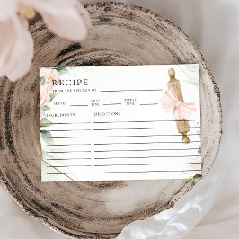 Knead Kärlek Rosa Blommigt Möhippa Recept Card Anteckningskort