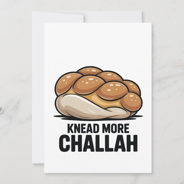 Knead More Challah Jewish Jew Baking Meddelande (Framsida)