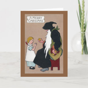 Knecht Ruprecht Vintage Tyska julklore Helgkort
