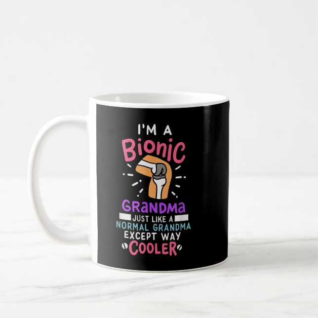 Knee Replacement Bionic Grandma After Surgery Gift Kaffemugg (Vänster)